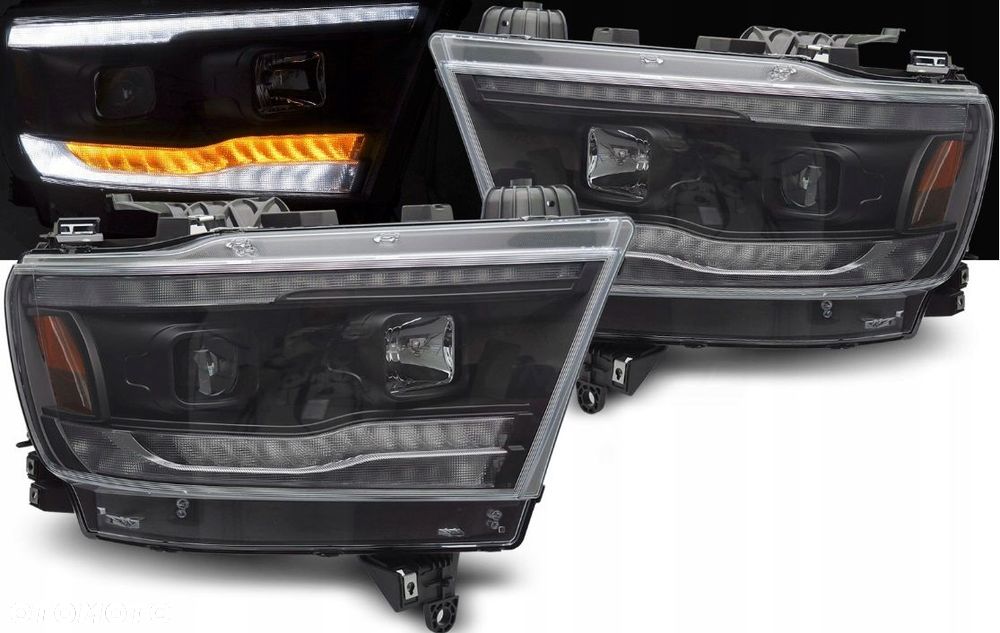 Reflektory Lampy kpl Diody Soczewka Black Czarne Dodge Ram V 5 1500 2019-24 - 2