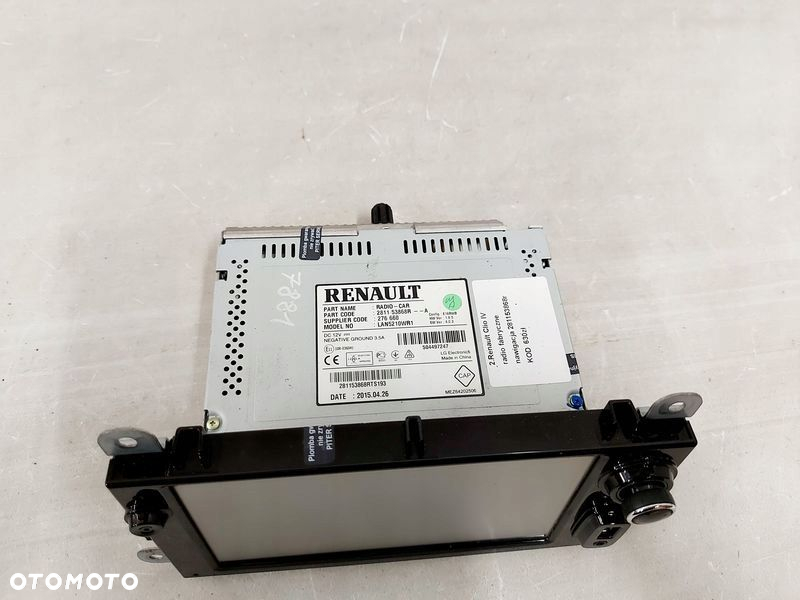 RENAULT CLIO 4 IV RADIO FABRYCZNE NAWIGACJA KOD 281153868R - 6