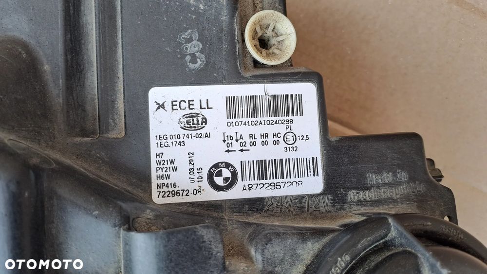 BMW 1 F20 F21 PRAWA LAMPA ZWYKŁA 7229672-08 CAŁA - 5
