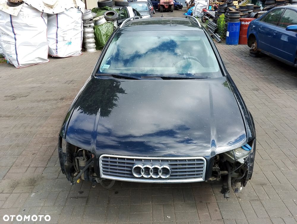 Audi A4 B6 (II) (00-06r.) 1.8 TB R4 20V 163KM. Silnik BFB Skrzynia GDT lakier LY9B .Cały na części. GWARANCJA !!! Przód Tył Zestaw Komplet Drzwi Klapa Zderzak Błotnik Maska Grill Atrapa Szyba Pas Lampa Lusterko Boczki Fotel Kanapa Kokpit Deska Rozdzielcza Przełącznik Włącznik Sterownik Przewody Wiązka Instalacja Moduł Komputer Czujnik Listwa Pompa Alternator Wtryski Głowica Rozrusznik Kompresor Sprzęgło Dwumas Silnik Skrzynia ABS Klimatyzacji Paliwa Wspomagania Kolektor Turbina Przepustnica Zawór Chłodnica Koło Hak Belka Sanki Zawieszenie Mcpherson Półoś Amortyzator Wydech Tłumik Zacisk Most - 2
