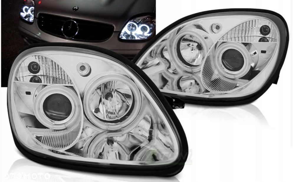 Reflektor Lampy kpl Ringi Angel Eyes Led Tuning Mercedes Slk r 170 - 3
