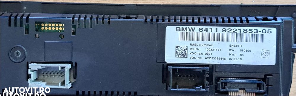 Panou butoane control clima ac aer conditionat Original BMW E81 E87 LCI E82 E88 E90+LCI E91+LCI E92+LCI E93+LCI E84 - 3