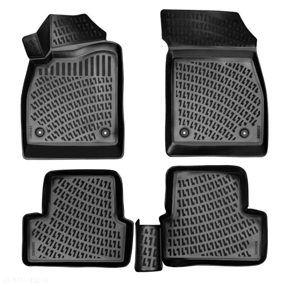 Huse scaune auto universale, piele ecologica neagra cu material textil - 7