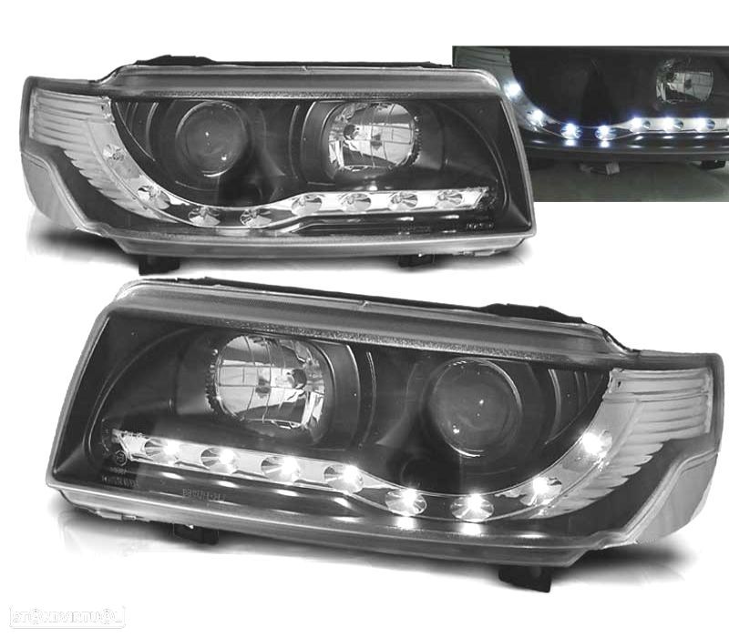 FARÓIS COM LUZ DIURNA VOLKSWAGEN VW PASSAT B4 93-96 FUNDO PRETO - 1
