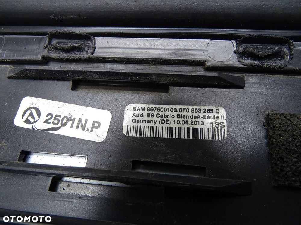 LISTWA PIONOWA SZYBY PRZEDNIEJ PRAWA LEWA 8F0853266D AUDI A5 8T CABRIO - 14