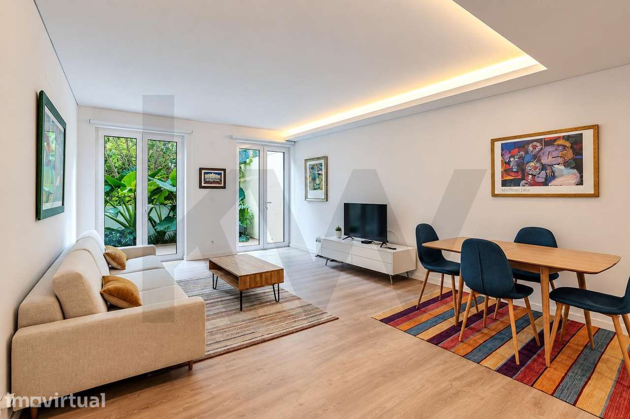 Apartamento T1 Mobilado com Terraço Privativo | Praça da Alegria, Lisb - Grande imagem: 3/10