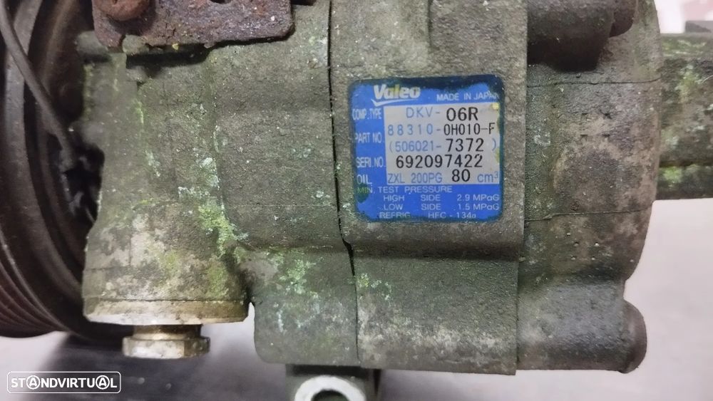 COMPRESSOR AC TOYOTA AYGO / CITROEN C1 / PEUGEOT 107 1.0i DKV06R 883100H010F 506021-7372 - 2