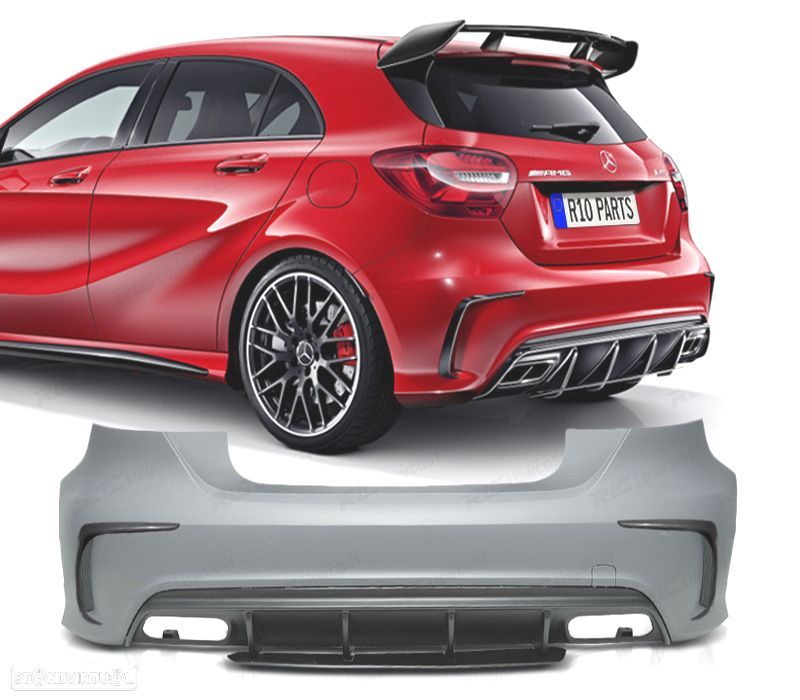 PARA-CHOQUES TRASEIRO MERCEDES A W176 15-18 LOOK AMG A45 - 1