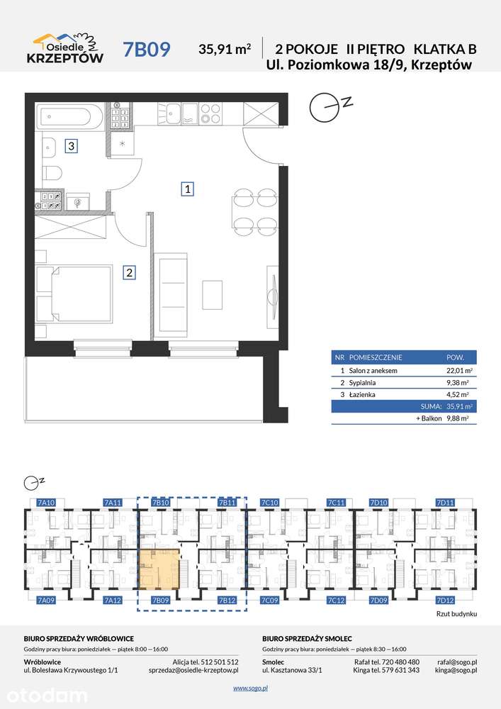 35,91m² +STRYCH 34m² +BALKON 9,88m² !! +M.PARKING.-pod Wrocławiem+las