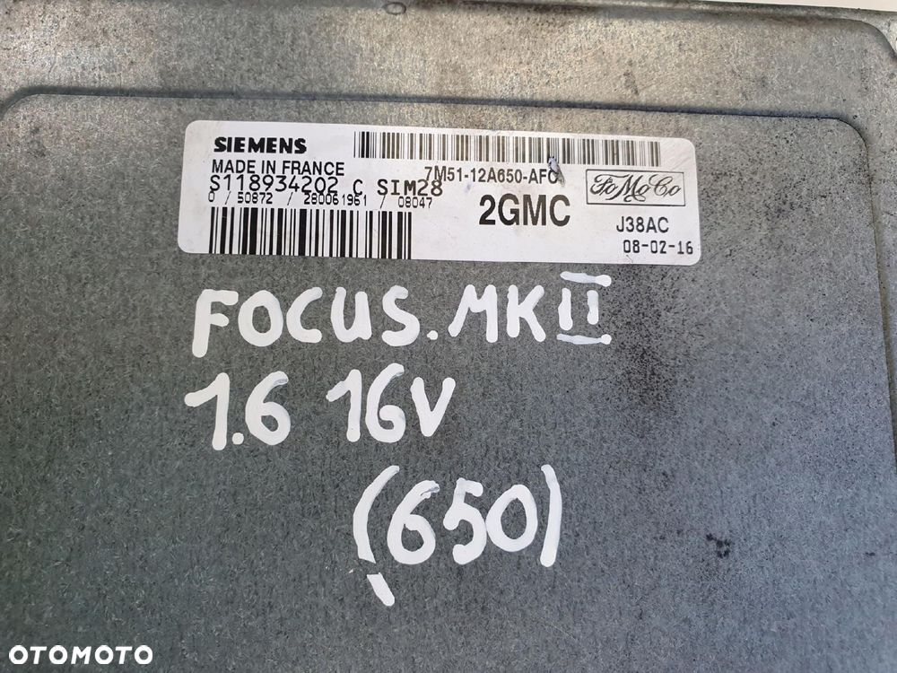 Ford Focus MK2 1.6 16V KOMPUTER 7M51-12A650-AFC - 2