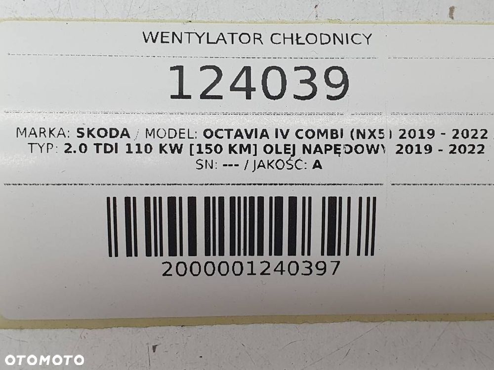WENTYLATOR CHŁODNICY SKODA OCTAVIA IV 2.0 TDI - 5