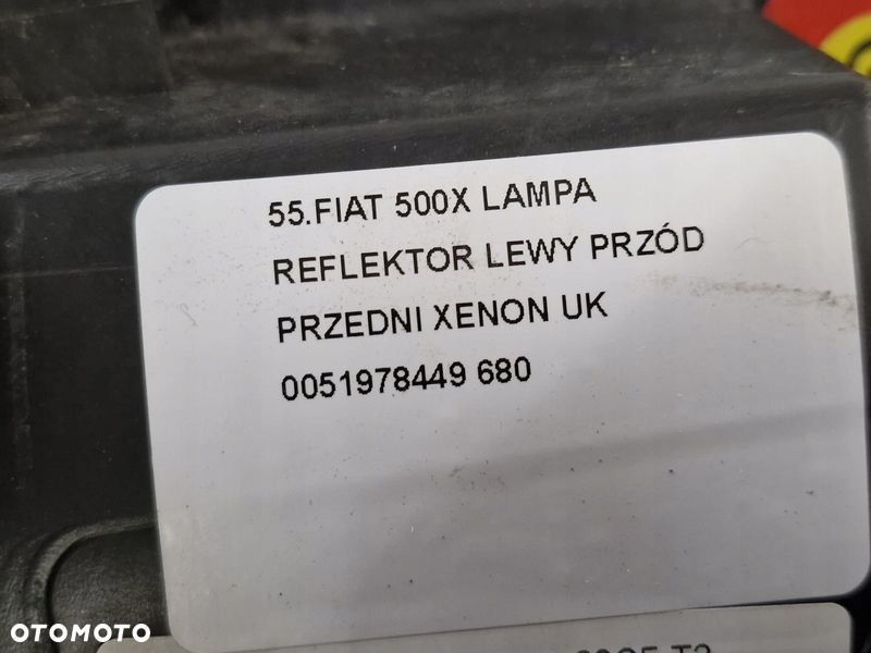 FIAT 500X LAMPA REFLEKTOR LEWY PRZÓD PRZEDNI XENON UK 0051978449 - 10