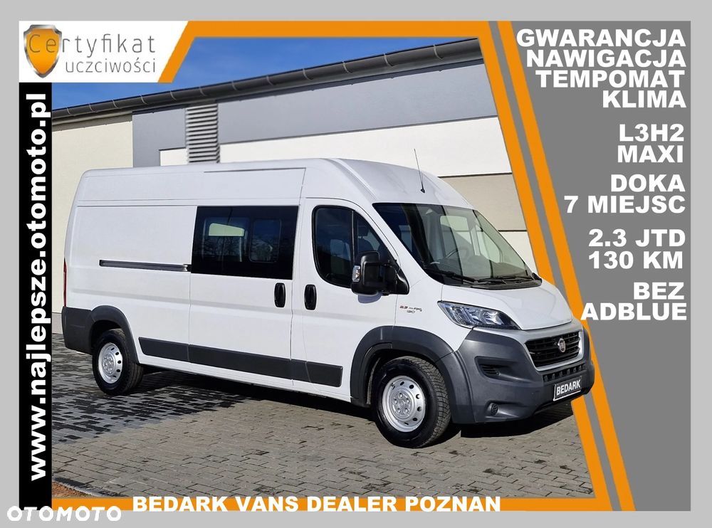 Fiat DUCATO, L3H2 MAXI, DOKA, 7 miejsc, BRYGADÓWKA, nawigacja, tempomat, klima, kamera cofania - 1