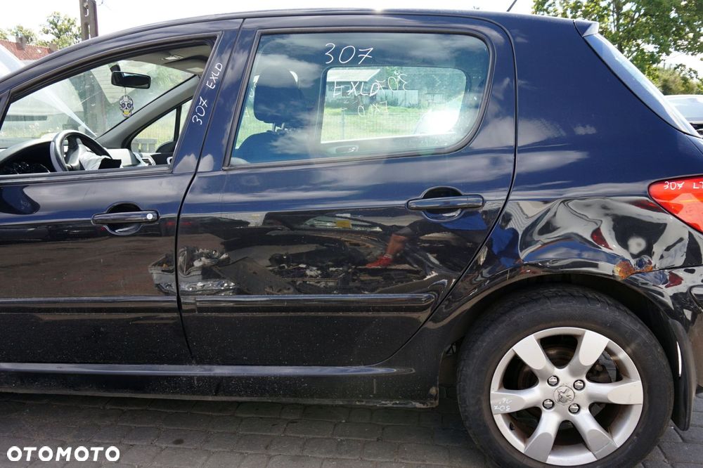 DRZWI TYLNE LEWE 307 LIFT 5D HB EXLD  CZARNY PEUGEOT 2005-2007 - 1