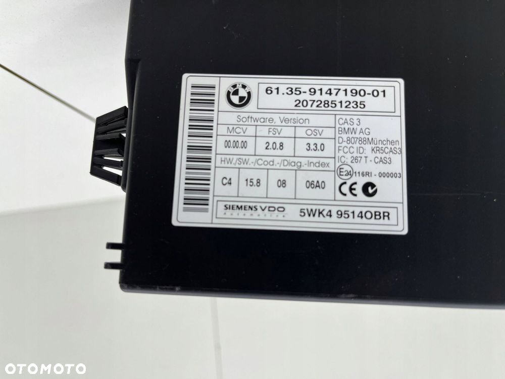 BMW X5 E70 MODUŁ STEROWNIK CAS3 9147190 - 2