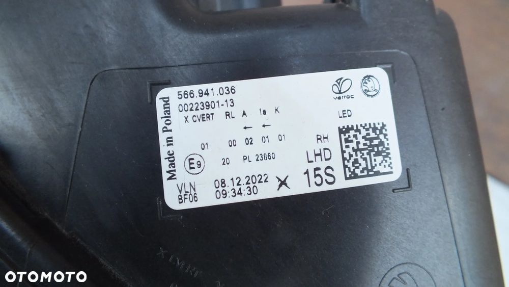 Lampa przednia prawa Skoda Kodiaq Lift 566941036 - 9