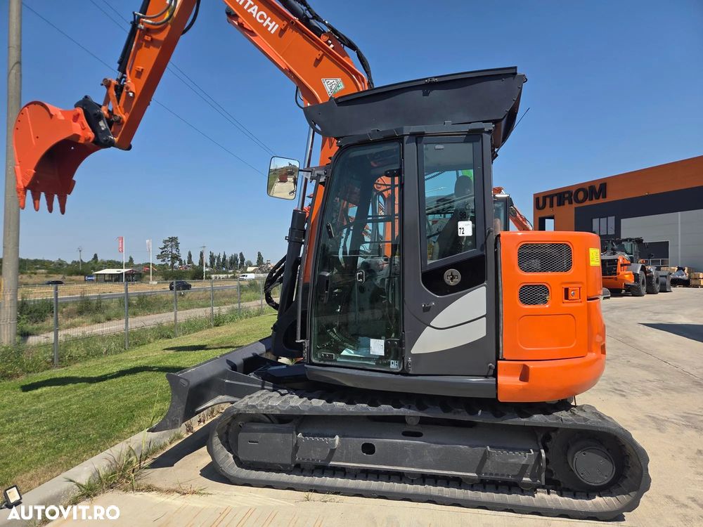 Hitachi ZX85-6, 2022, 2.787h, CUPLA RAPIDA HIDRAULICA+3 cupe NOI, adanc sapare 5m, latime 2,3m, senile cauciuc 80% ok doar 444h deplasare, inst picon pe brate, aer cond, camera spate, scaun incalzit, LAMA NIVELARE, Masa 8,5t, leasing, PROMOTIE 62.900Eur+Tva - 36
