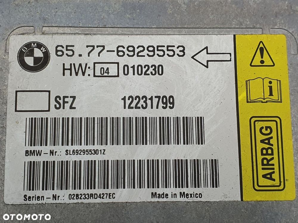 SENSOR AIR BAG AIRBAG BMW 7 E65 6929553 - 3