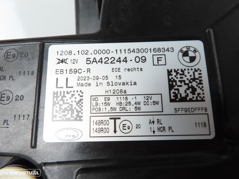 Conjunto Faróis LED  Seminovo/ Original BMW 2 Active Tourer (U06) 63115A431B7 /... - 7