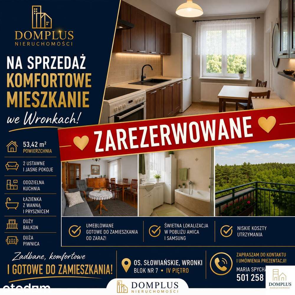 Mieszkanie, 53.45 m², Wronki