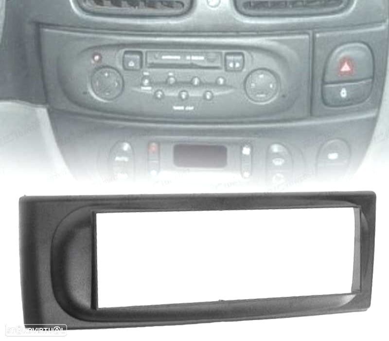 MOLDURA ADAPTADOR PRETO PARA RADIO 1-DIN PARA RENAULT MEGANE I SCENIC 96-03 - 1