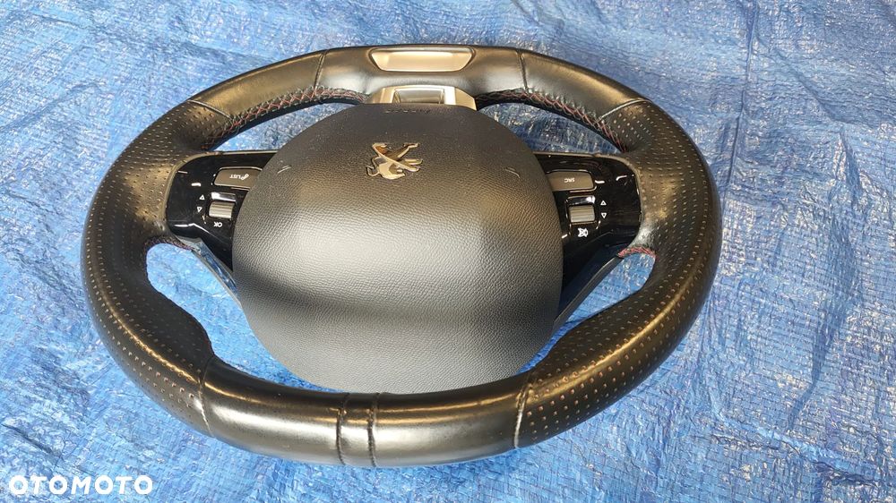 KIEROWNICA PODUSZKA AIRBAG AIR BAG GT LINE CZERWONA NIĆ KOMPLETNA BARDZO ŁADNA 98084115XU 96783105ZD PEUGEOT 308 II T9 - 4