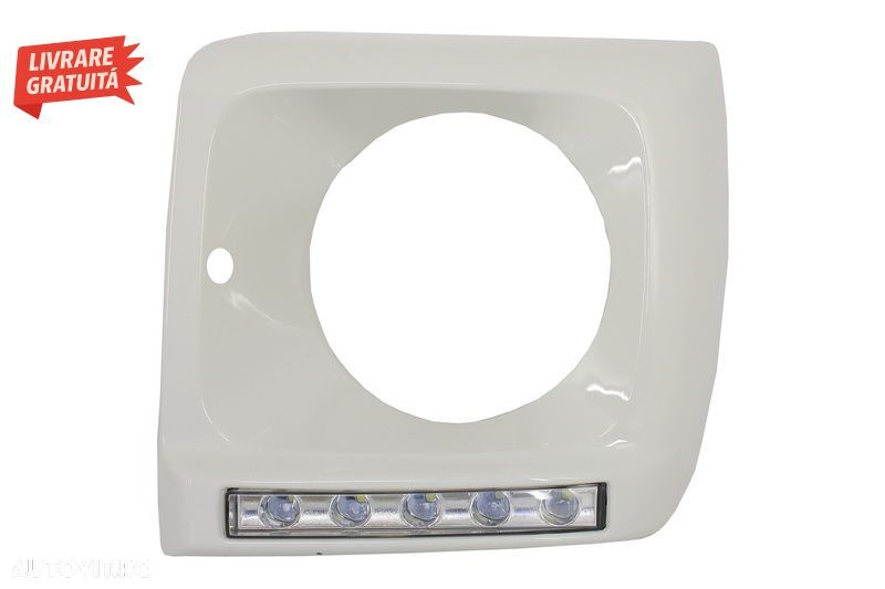 Carcasa faruri Alb cu Lumini de zi dedicate LED DRL Mercedes G-class W463 (1989-20- livrare gratuita - 2