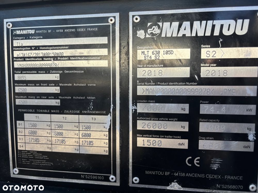 Manitou MLT 630-105 D PREMIUM | 2018 | KLIMA | MANUAL | ORYGINAŁ | KOMPAKT | 5088 MTH | - 17