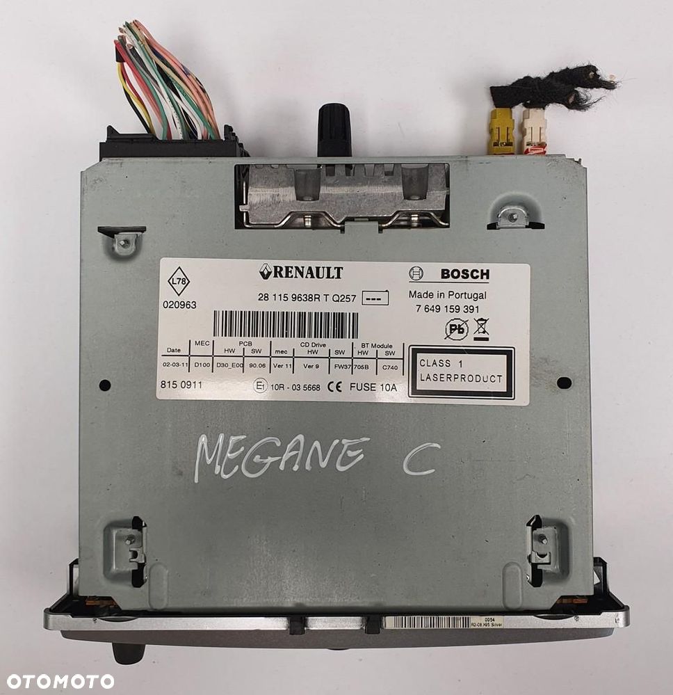 RADIO CD FABRYCZNE RENAULT MEGANE III 281159638R - 2