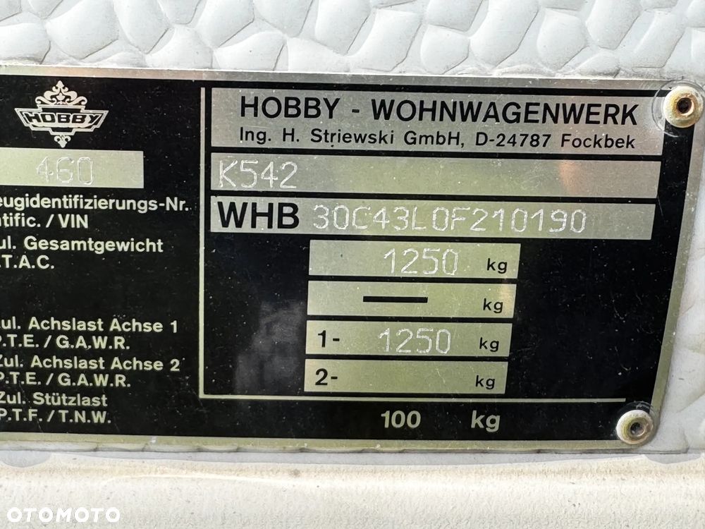 Hobby 460 UFe z napędem, przedsionkiem, sucha. DMC 1250kg ! - 2