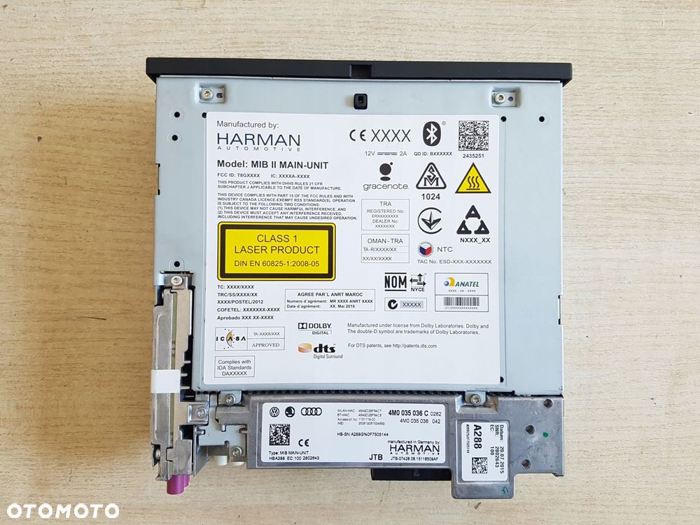 audi q7 17^ czytnik nawigacji multimedia sim mmi harman mbi ii 4m0035036c - 2