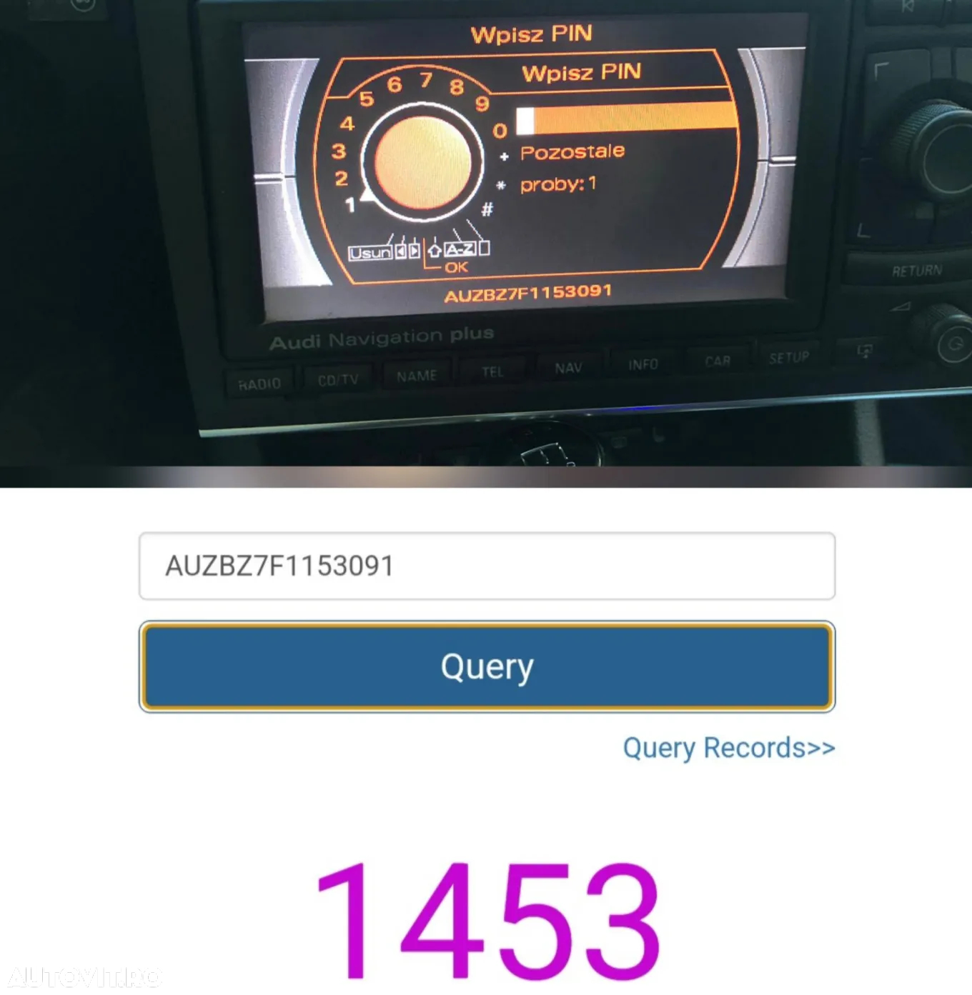 Dcodare pin safe navigatii auto - 3
