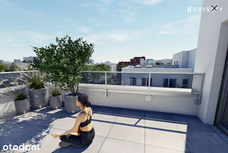 Taras na dachu 32 m2, piękny widok, przestronne mieszkanie 50 m2