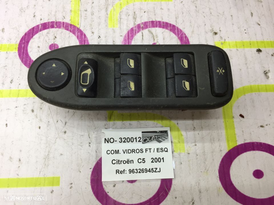 Comando de Vidros Citroën C5 de 2001 - Ref : 96326945ZJ - NO320012 - 1