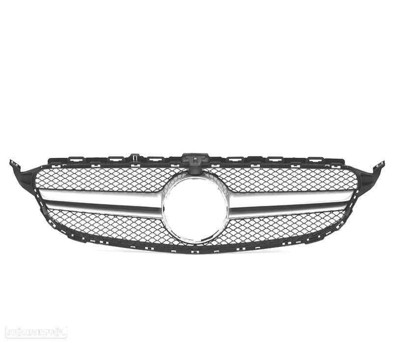 GRELHA FRONTAL MERCEDES W205 14-18 LOOK AMG C63 CAMARA CROMADA - 1