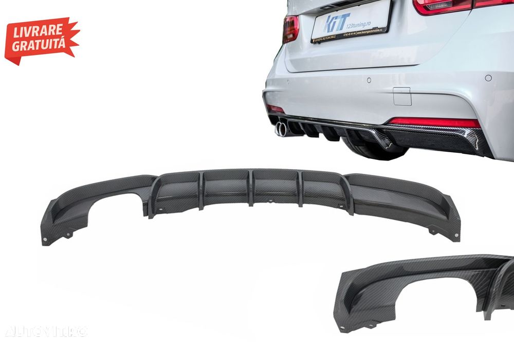 Difuzor Bara Spate Carbon Evacuare Stanga BMW Seria 3 F30 F31 (2011-up) M Performa- livrare gratuita - 1