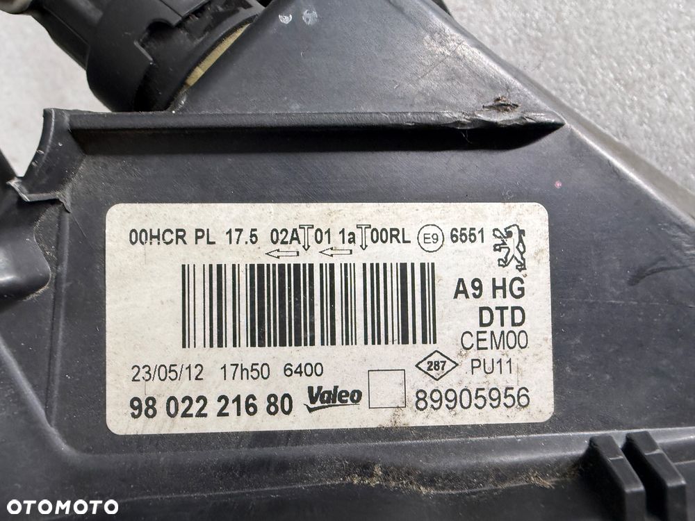 Reflektor Przód strona prawa Peugeot 208 I soczewka led 9802221680 - 4
