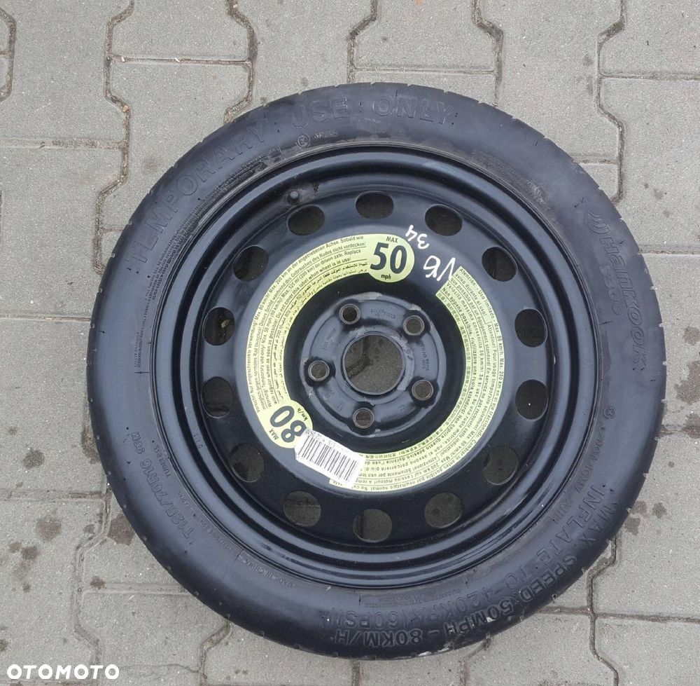 VW GOLF VI 6 V 5 EOS SEAT LEON II ALTEA AUDI A3 8P KOŁO DOJAZDOWE 16 5X112 - 1