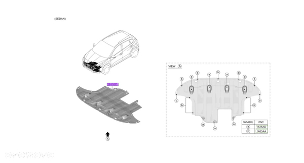 Osłona dolna silnika Hyundai I20 BAYON 2021-