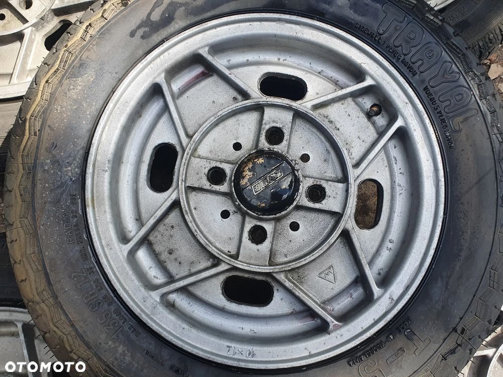 FIAT 126P MALUCH FELGI R12 ORYGINALNE 12" ALUMINIOWE ALUFELGI 4J 4x98 KOMPLET 5 SZTUK 4+1 ZAPAS - 4