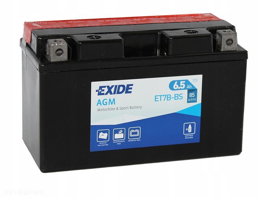 Akumulator Exide Moto AGM 12V 6,5Ah ET7B-BS L - 1