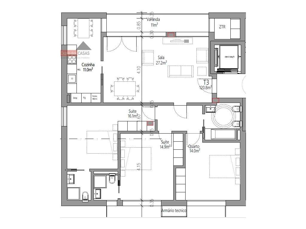 Apartamento T3 Novo - Coimbra, Santa Clara - Grande imagem: 3/4