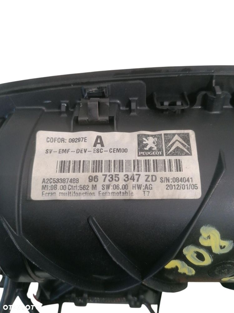 WYŚWIETLACZ NAWIGACJI PEUGEOT 308 I 96735347ZD A2C53387488 - 4