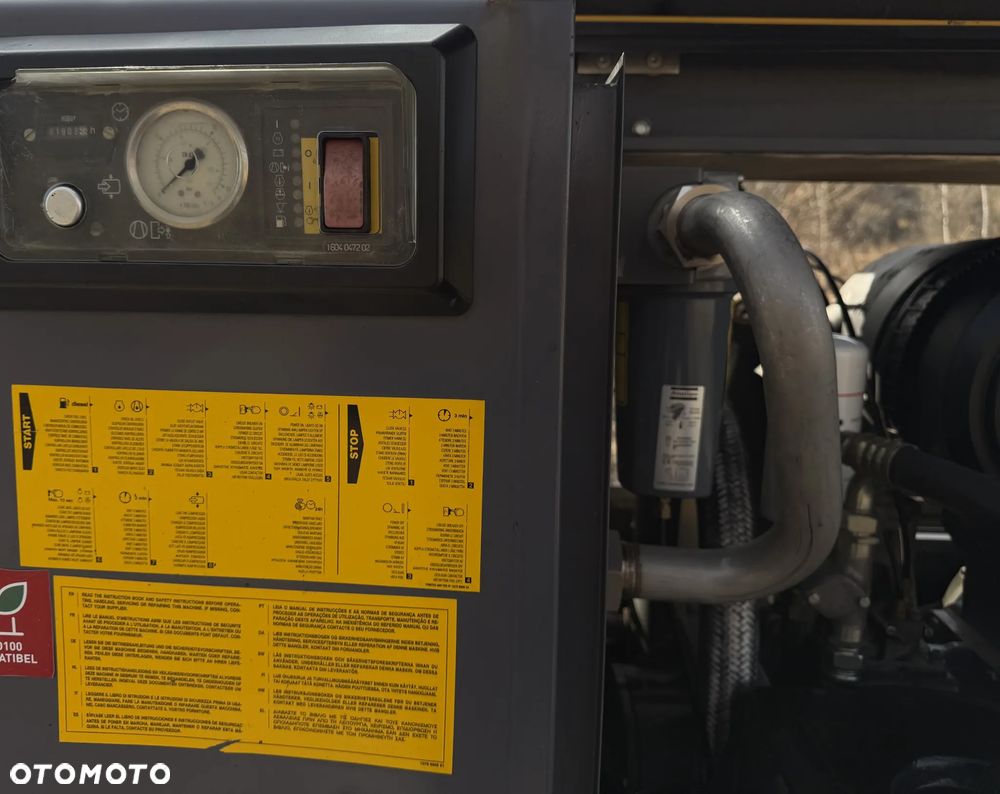 Atlas Copco XAHS 186 Kompresor Śrubowy Sprężarka potężna mocna 11m3. 12 bar regulowanych. Bogata wersja z chłodnicą cyklonową! z Norweskiej Upadłości! Niski Przebieg 1900mtg. 2014rok silnik DEUTZ.150 KM. serwisowany w DEKRA. OKAZJA - 12