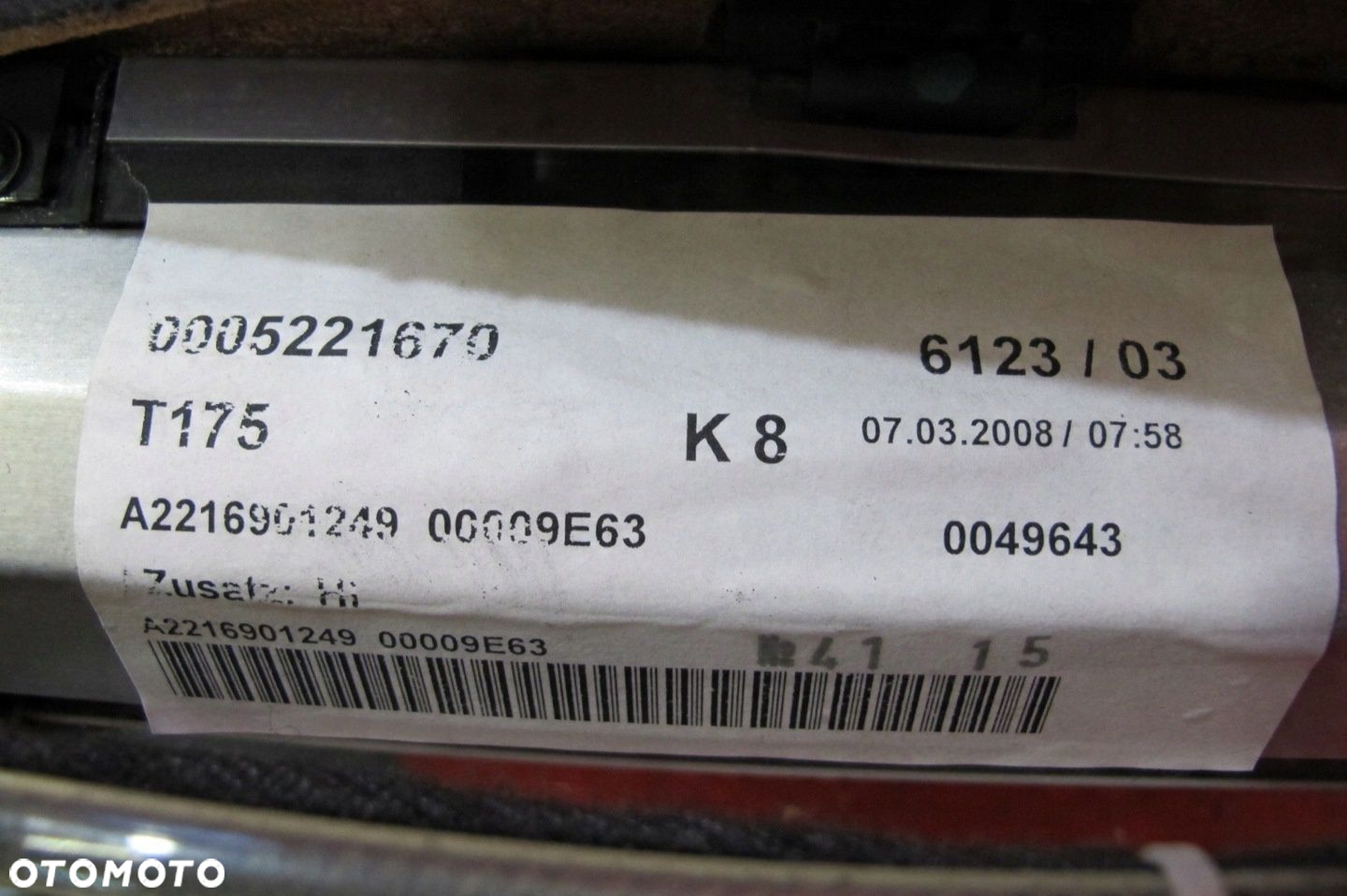 MERCEDES S-KLASA W221 221 LONG ROLETA MECHANIZM SZYBY TYŁ A2216901249 - 10