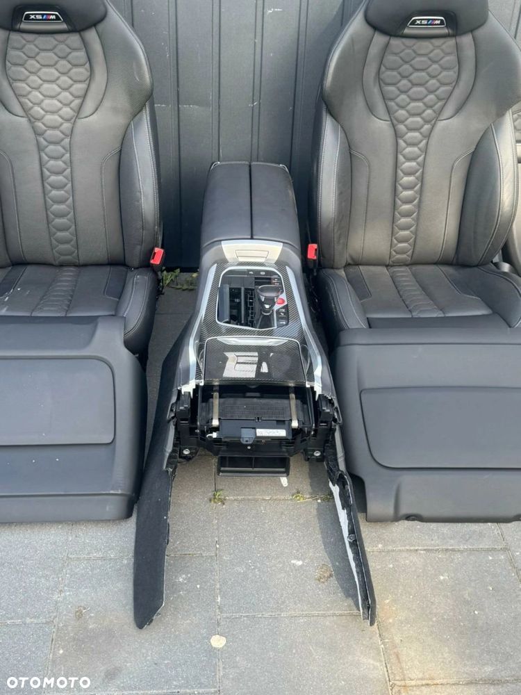 FOTELE TAPICERKA BMW X5 M F95 G05 SKÓRA PEŁNA MERINO CZARNA MASAŻ GRZANE - 6