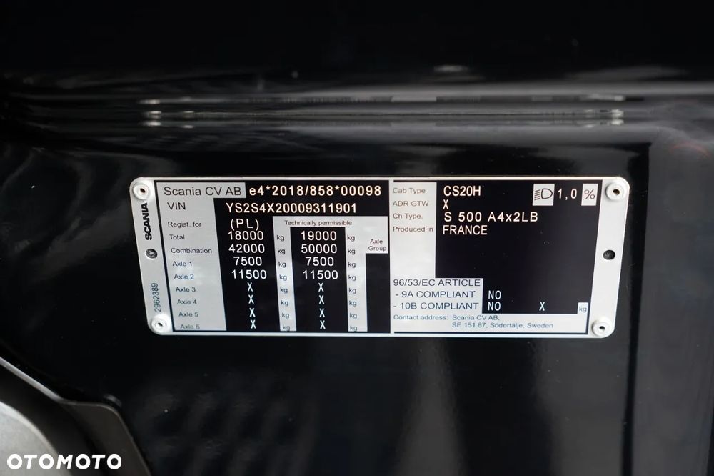 Scania S 500 / RETARDER / LOW DECK / MEGA / BAKI 1 400 L / KLIMA POSTOJOWA / PO ZŁOTYM KONTRAKCIE SERWISOWYM / - 38