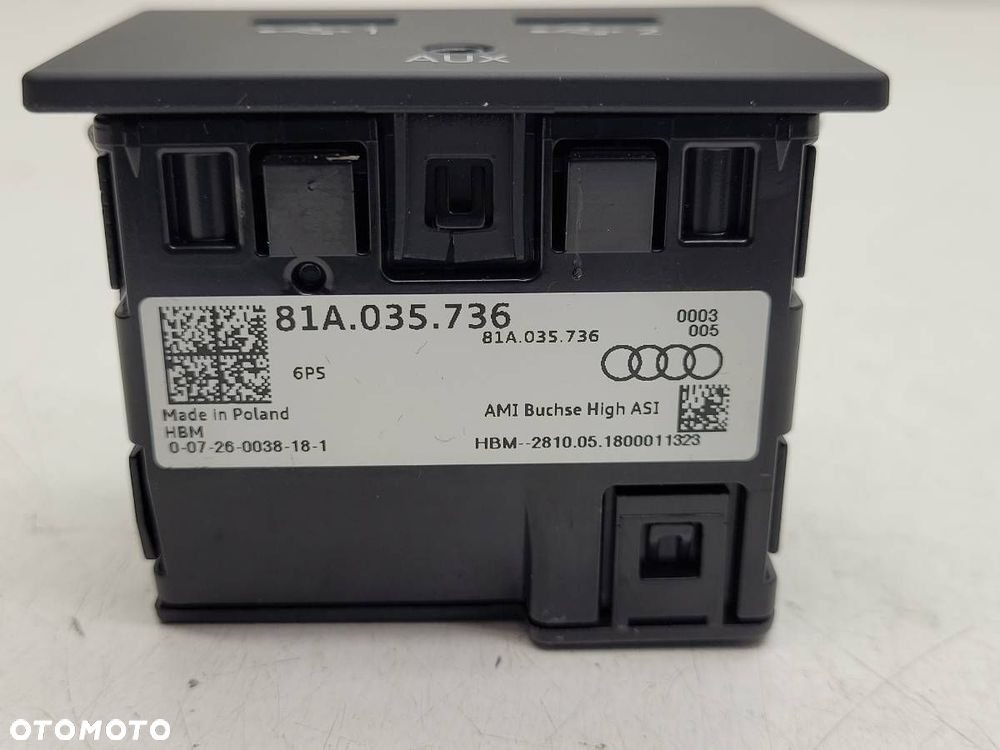 GNIAZDO USB AUX 81A035736 AUDI A6 C7 2018 EUROPA - 5