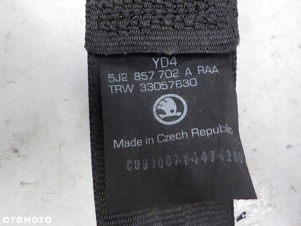 SKODA FABIA PAS BEZPIECZEŃSTWA PRAWY PRZÓD 5J2857702A - 5