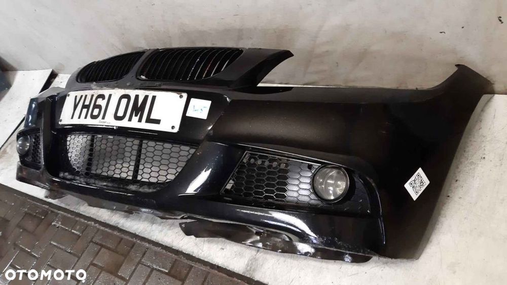 * ZDERZAK PRZÓD PRZEDNI BMW E90 E91 LIFT FL M PAKIET ///M HALOGENY CZARNY SCHWARZ 2 - 3